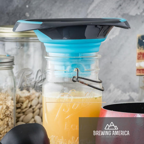 Brewing America compact funnel design with hanging storage option.