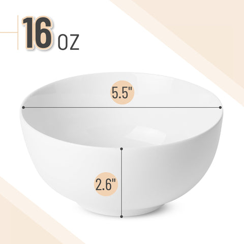 BTaT 16-ounce porcelain bowls, close-up of pasta and salad usage.