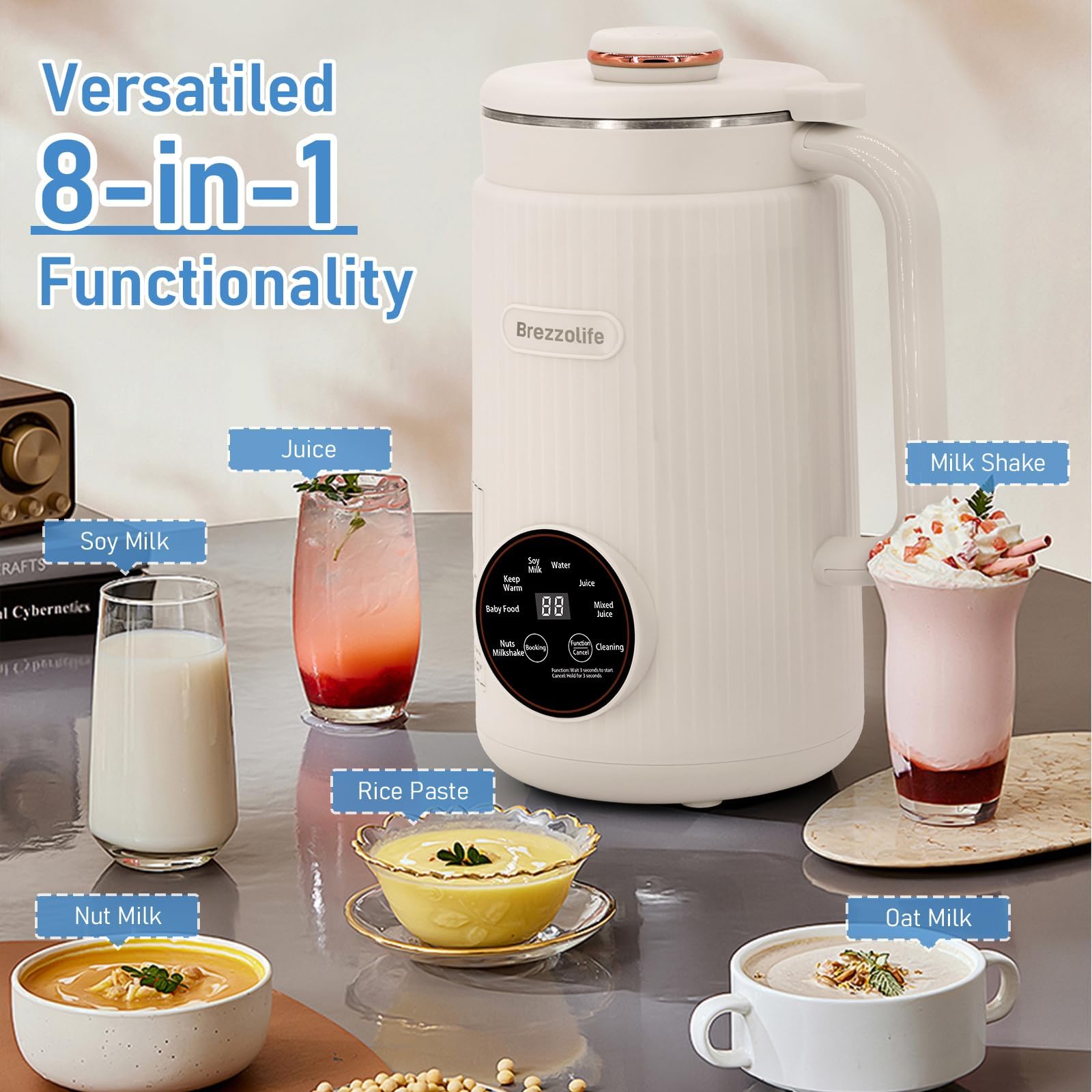Brezzolife 40oz capacity jug ready for family batch milk