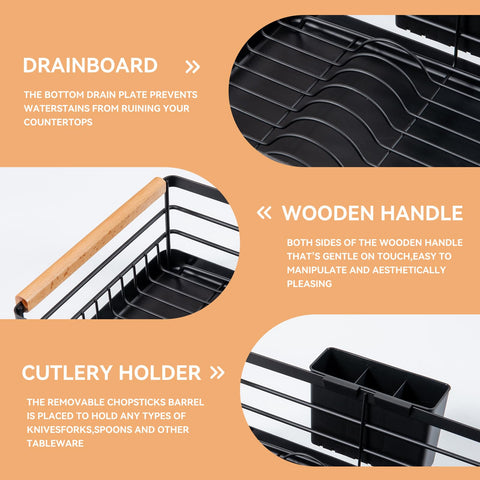 BRIAN & DANY removable drain tray keeps countertops clean and organized.