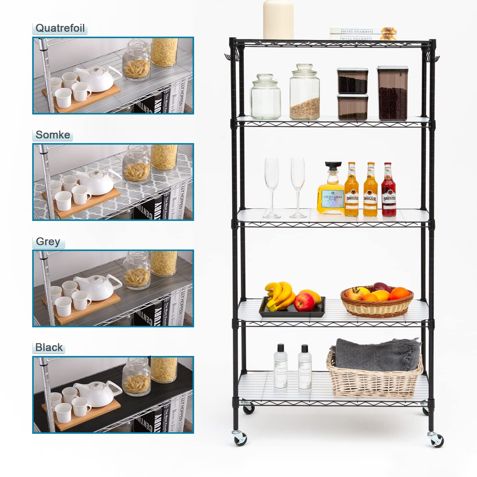Brian & Dany five pack shelf liner quick to trim for any shelf size.