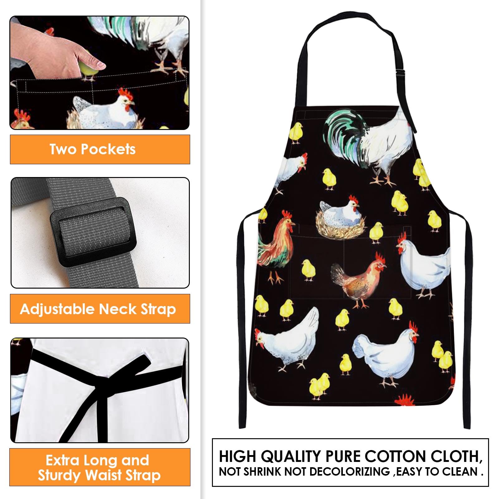Bribay apron large pocket holds phone, towels, and tools.