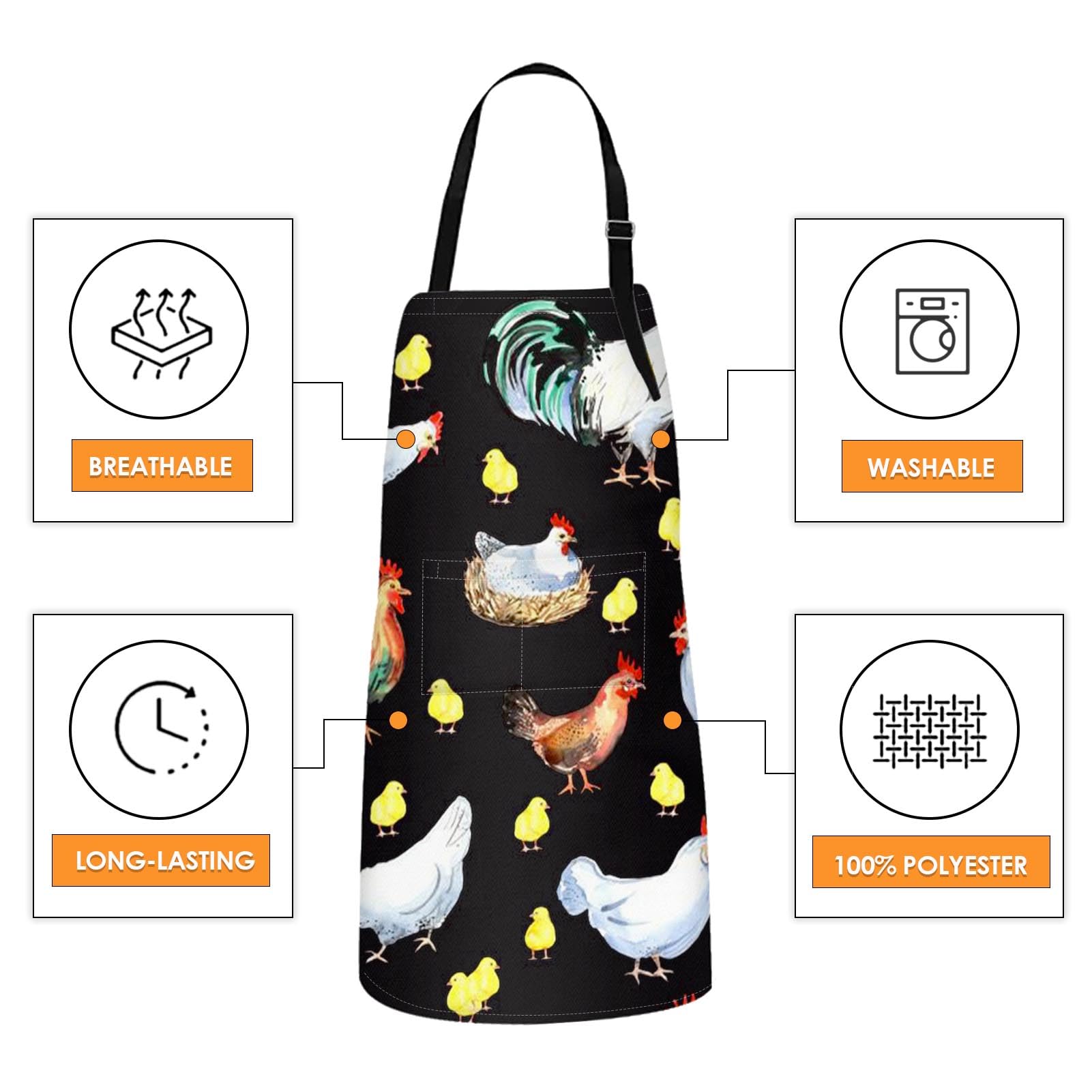 Bribay apron waterproof polyester material keeps you dry.