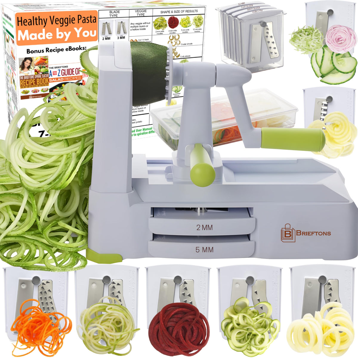 Brieftons 7-Blade Spiralizer base built for sturdy veggie spirals.