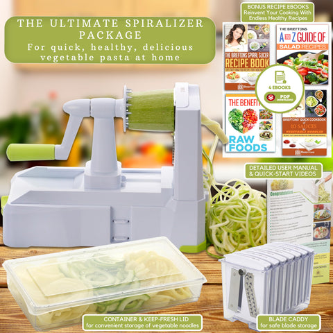 Brieftons compact storage caddy keeps blades organized and safe.