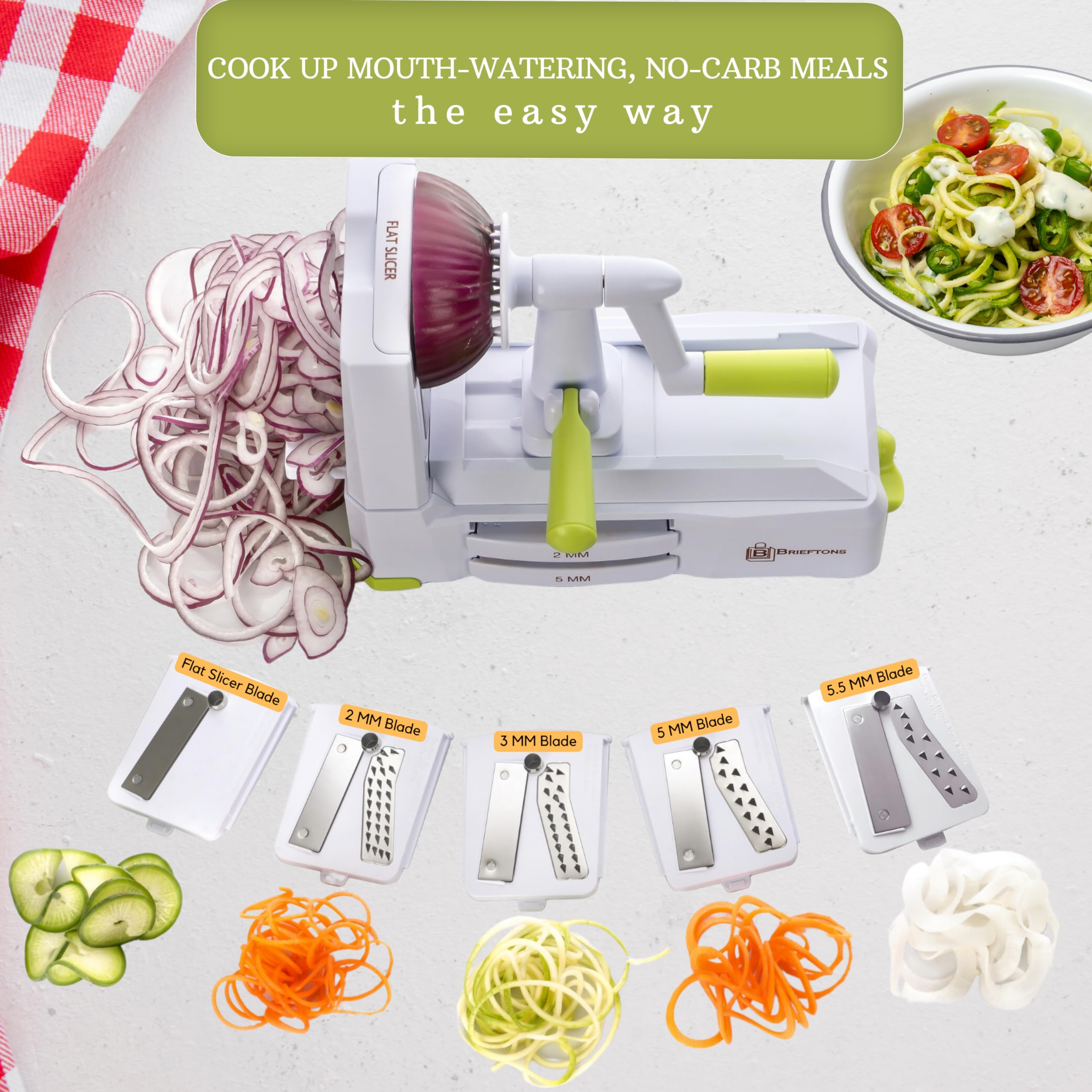 Brieftons spiralizer handles tough veggies like butternut squash with ease
