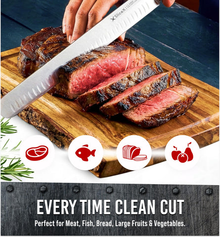 Bright Hobby Brisket Knife full-tang handle demonstrates balanced grip for precise carving