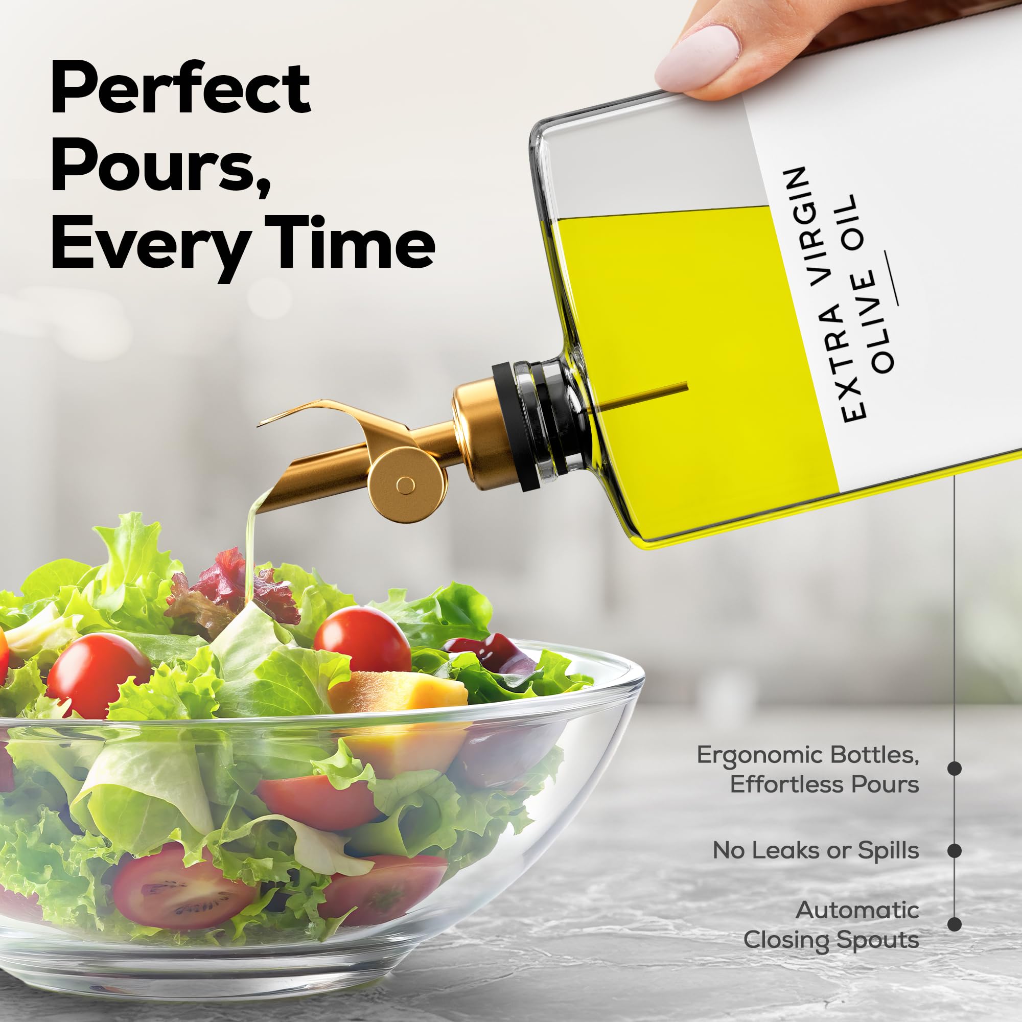 Brighter Barns shock-resistant glass bottles for modern kitchen design