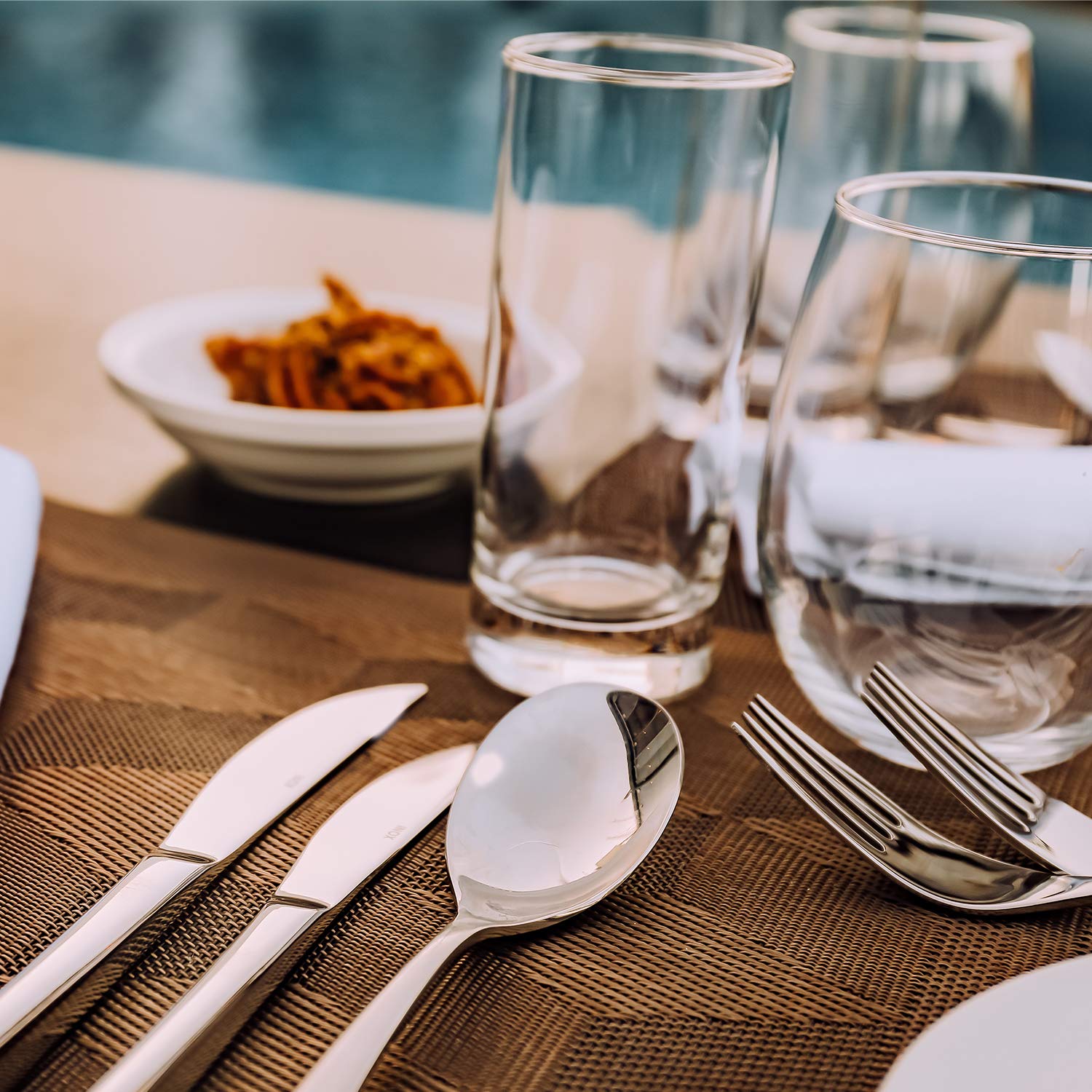 Brightown flatware is dishwasher-safe for simple cleanup after meals.