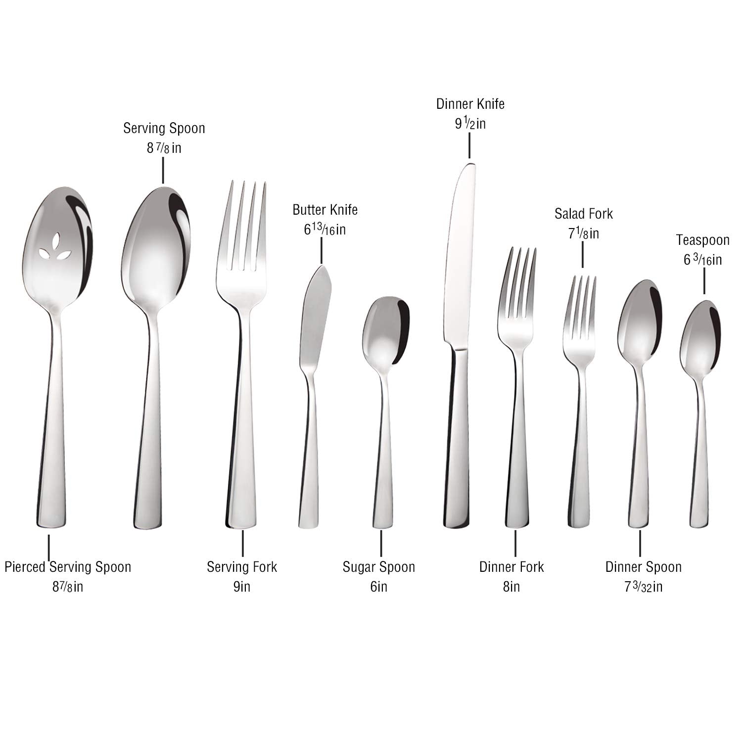 Brightown serving utensils set complete for salads and desserts.