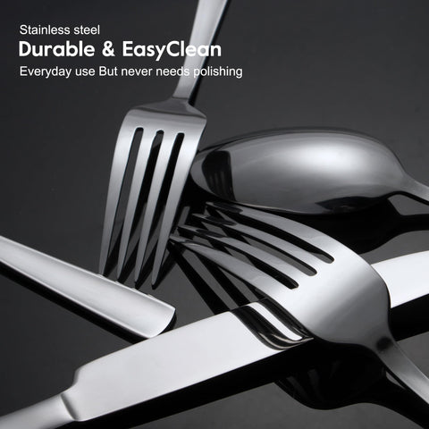 Brightown silverware with mirror-polish finish highlights elegance and easy upkeep.