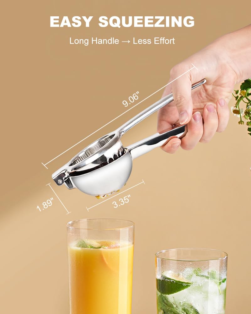 Ergonomic handle provides comfortable grip for lemonade and cocktails.