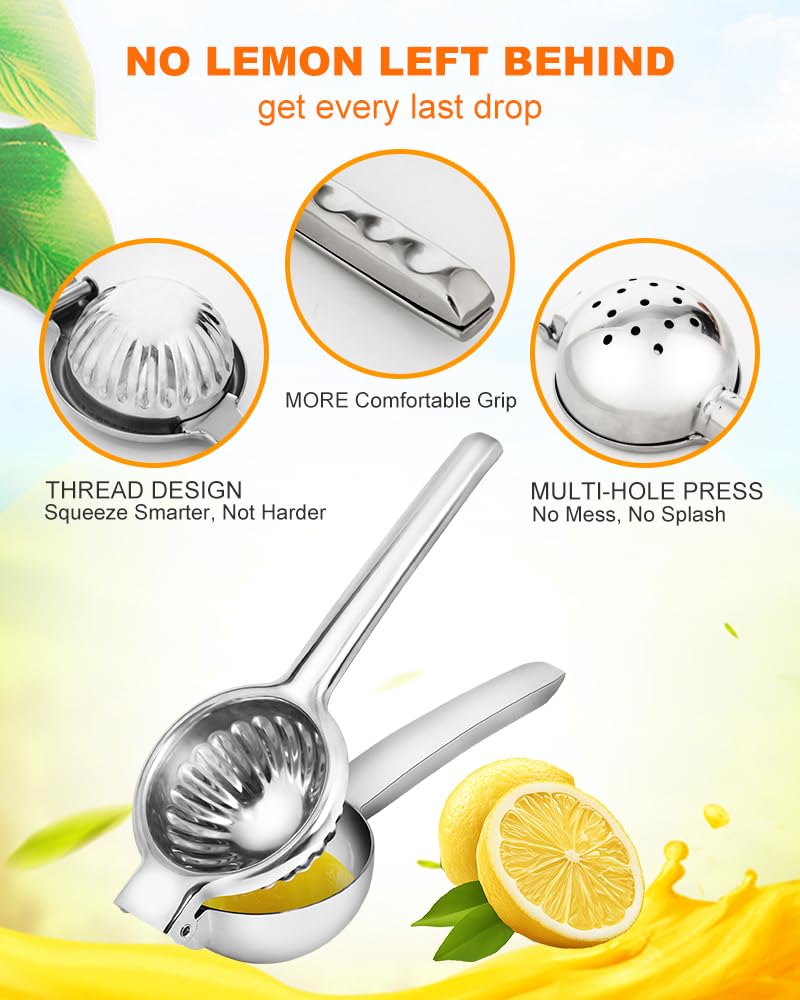 Evenly distributed holes reduce splashing during citrus extraction.