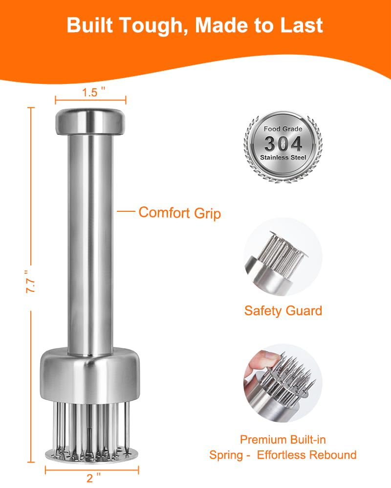 Brigii tenderizer with integrated ergonomic handle
