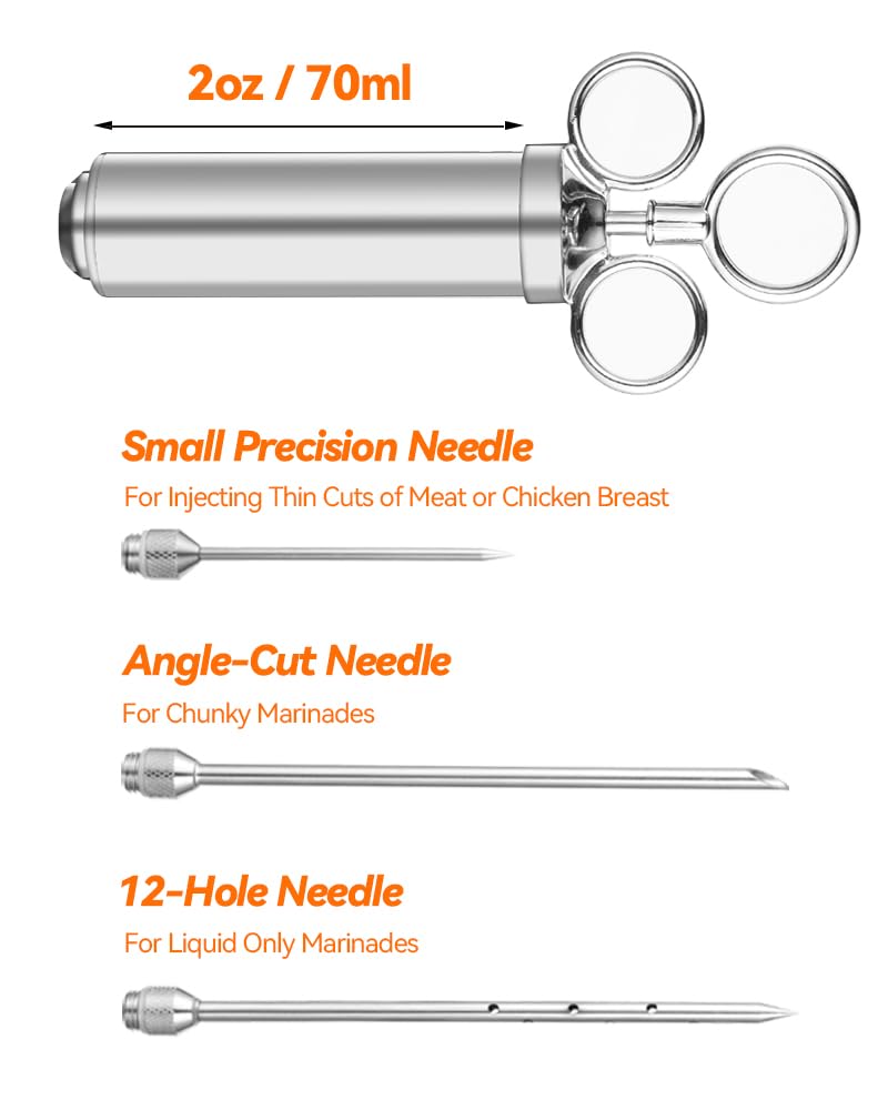 Brigii precision needle for accurate marinade injection