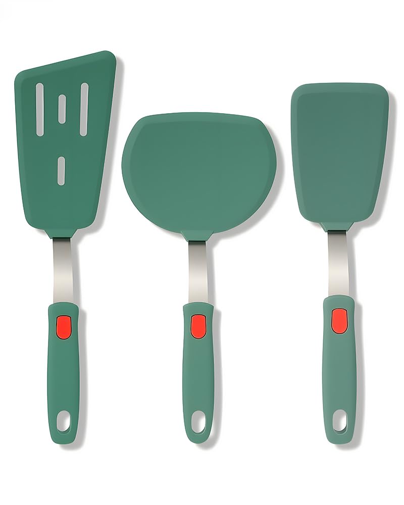 Brigii silicone spatula-turner set assembled for versatile cooking and flipping