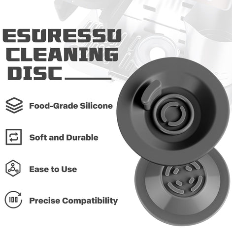 Brikinte cleaning disc in action inside a portafilter