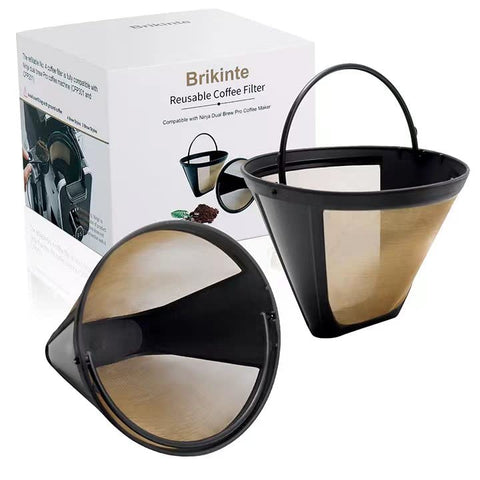 Brikinte ninja dual brew filter 4 cone visible, easy to clean and reusable.