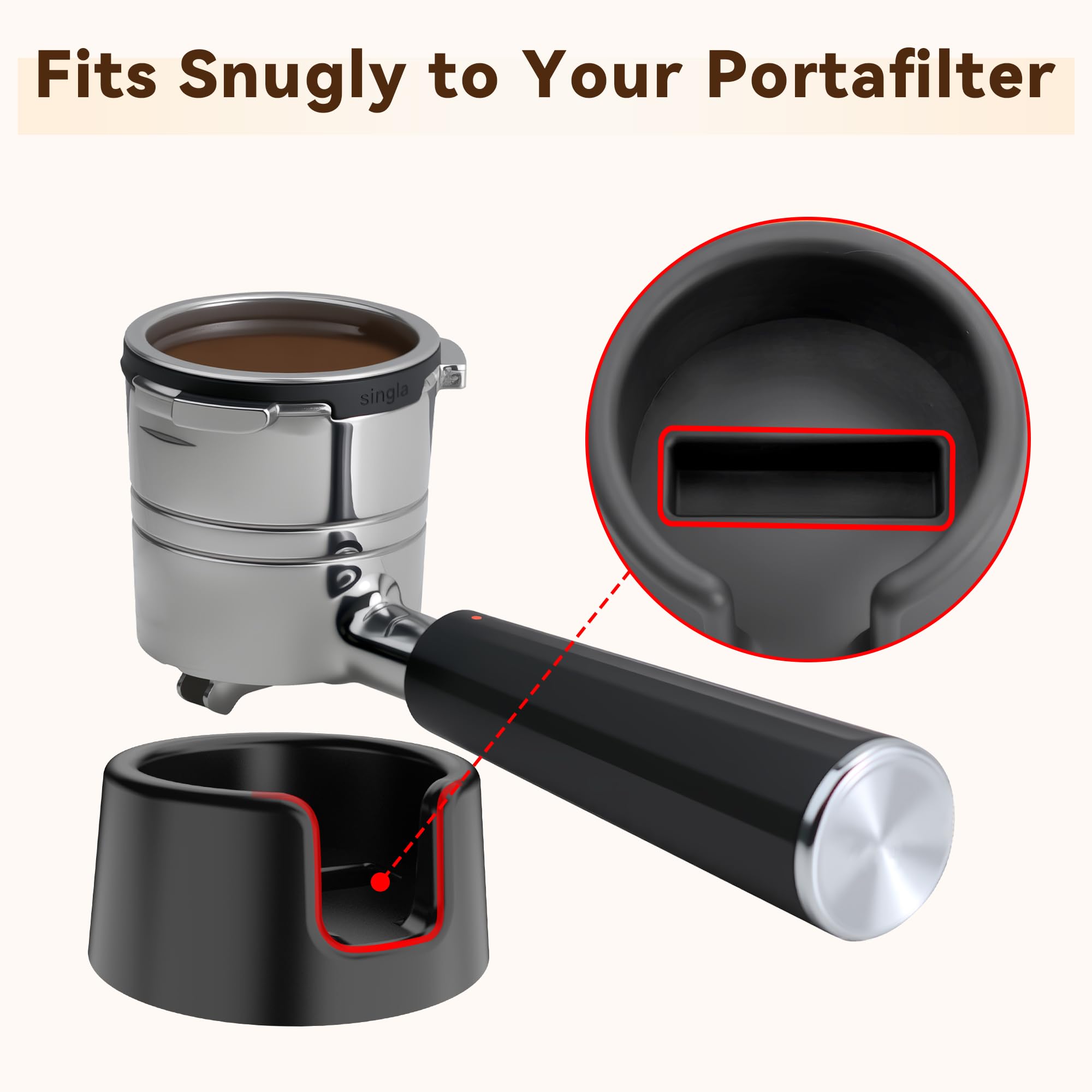 Brikinte non-slip base protects countertops while you tamp.