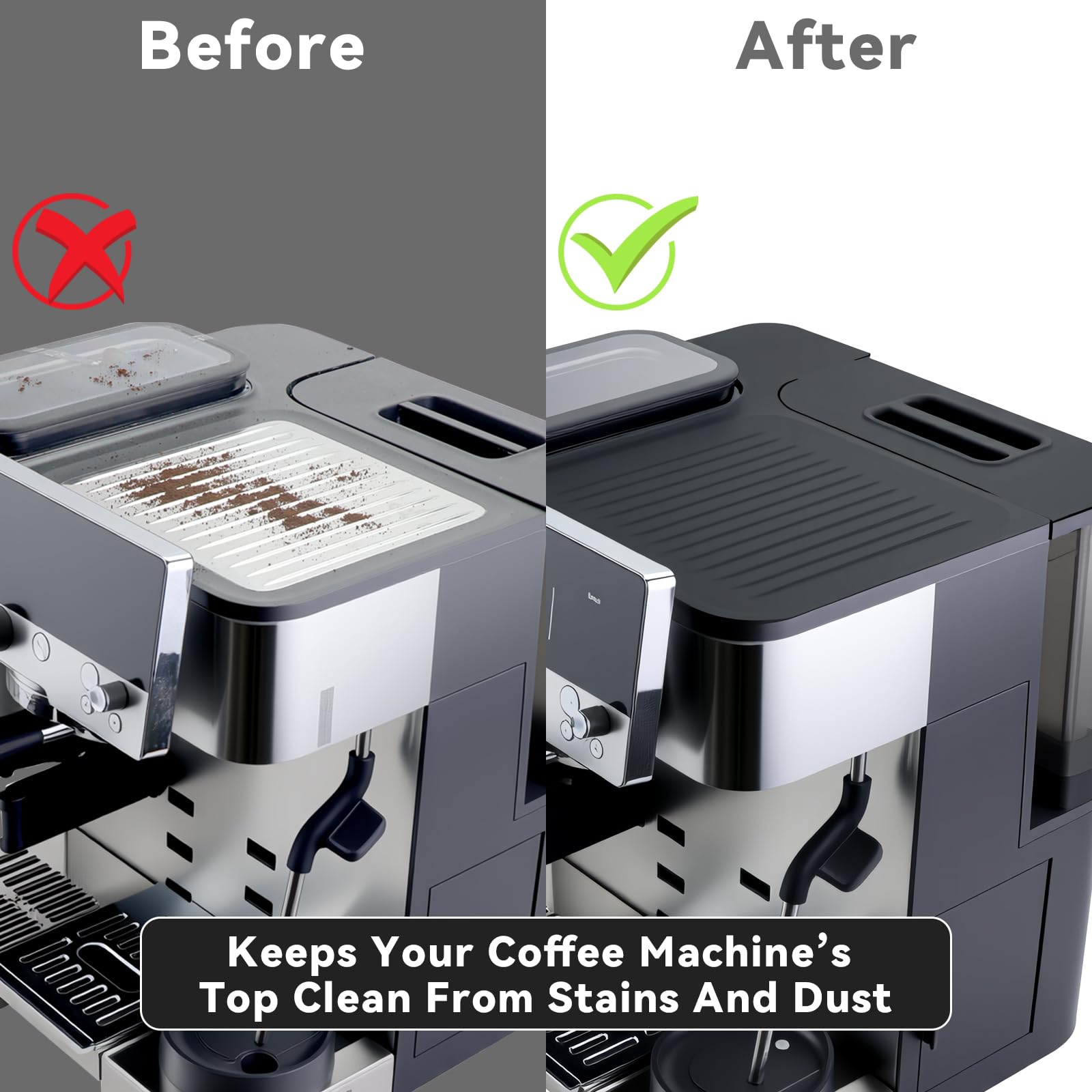 Brikinte space-saving mat stores spoons, filters, and tampers on the counter.
