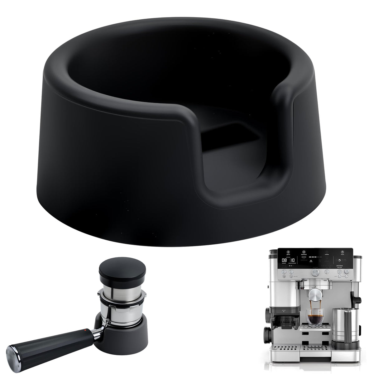 Brikinte portafilter holder for Ninja ES601 provides stable tamping and countertop protection.