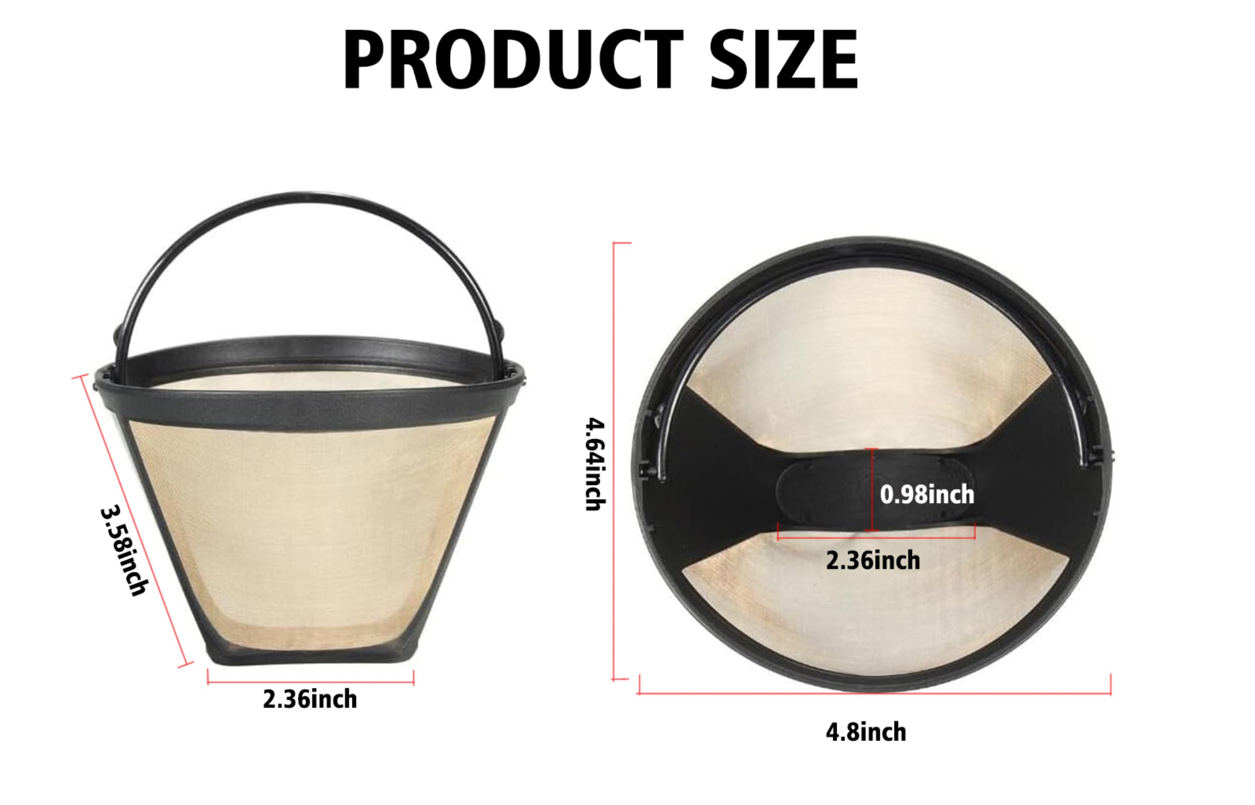 Brikinte reusable filter with attached handle for simple ground removal.