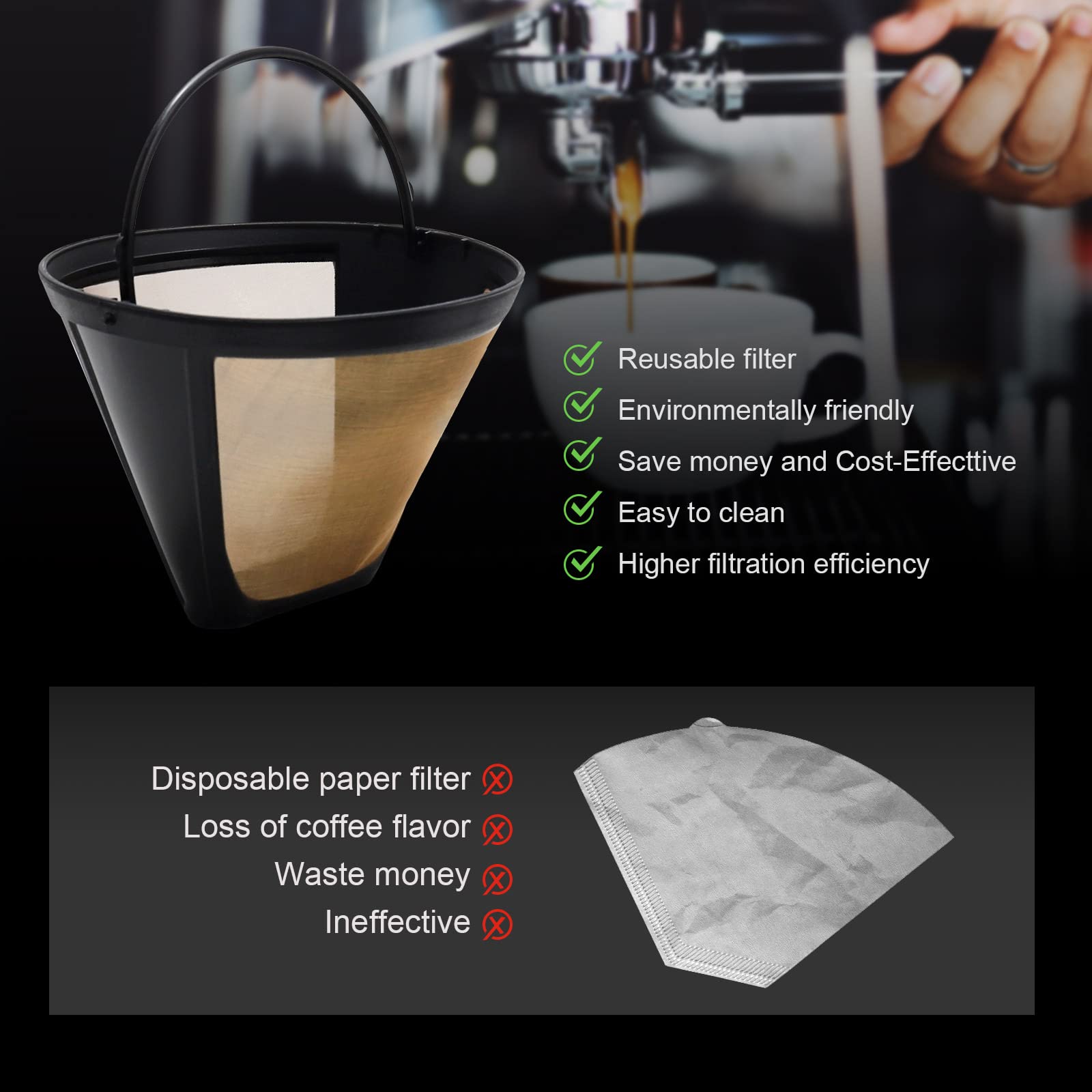 Brikinte two-pack filters offer value for Ninja and Cuisinart brewers.