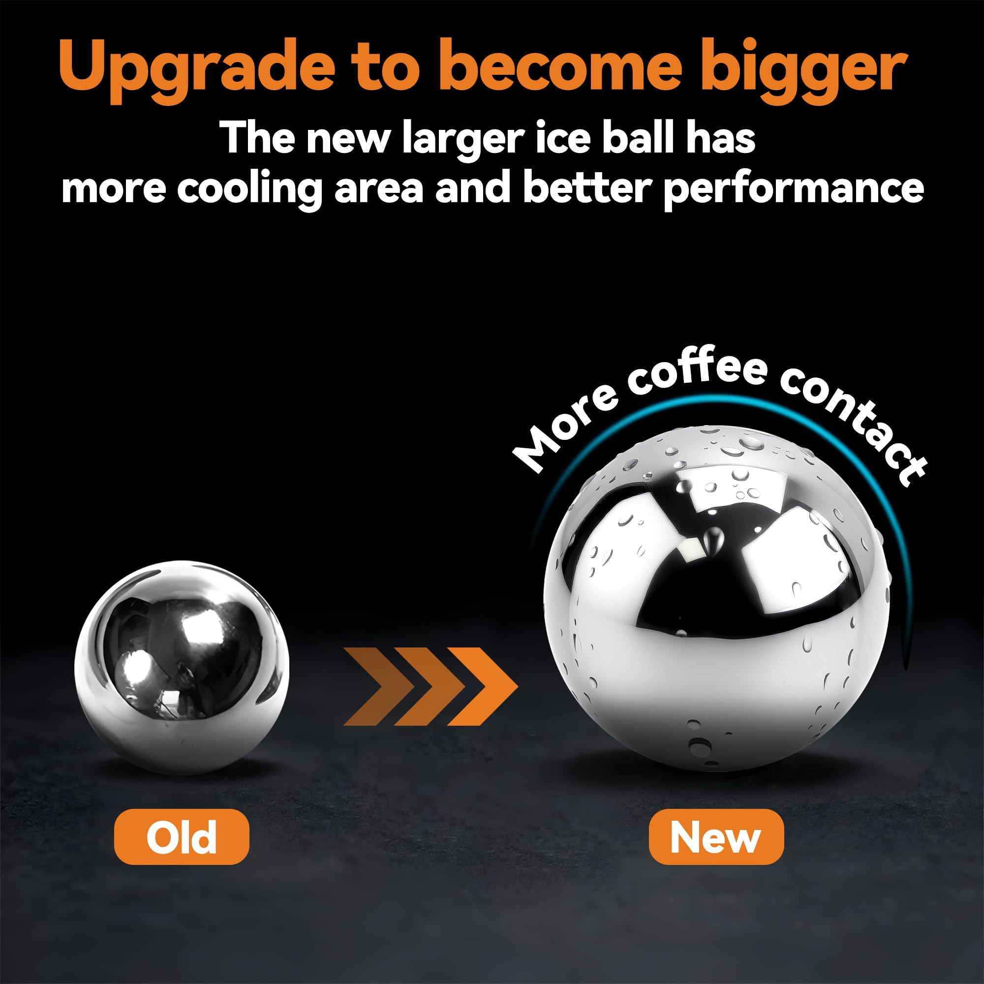 Brikinte XL espresso ball durable surface designed for repeated chilling.
