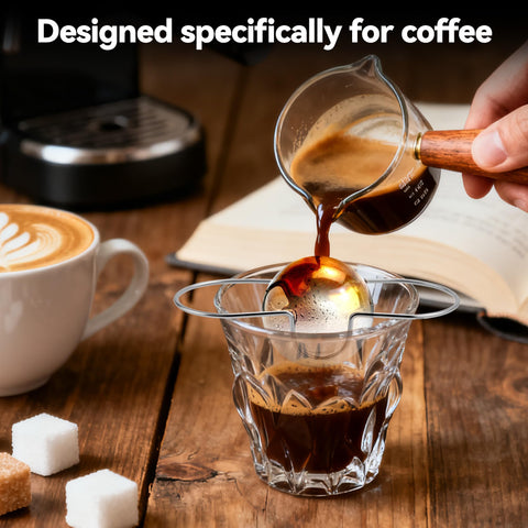 Brikinte XL espresso ball flow-over brew demonstrates fast cooling for balanced shots.