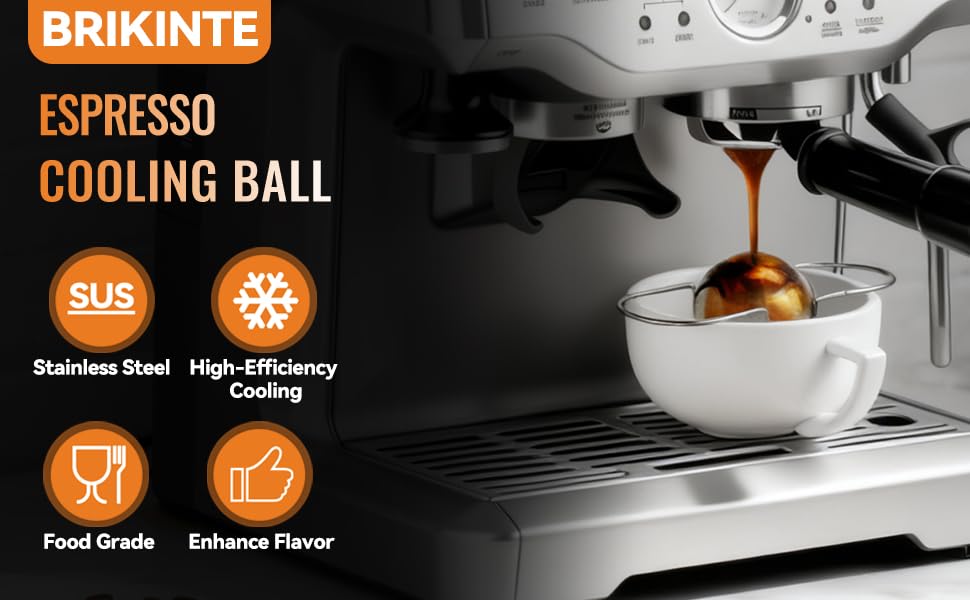 Brikinte XL espresso ball premium kitchen aesthetic complements modern coffee setup.