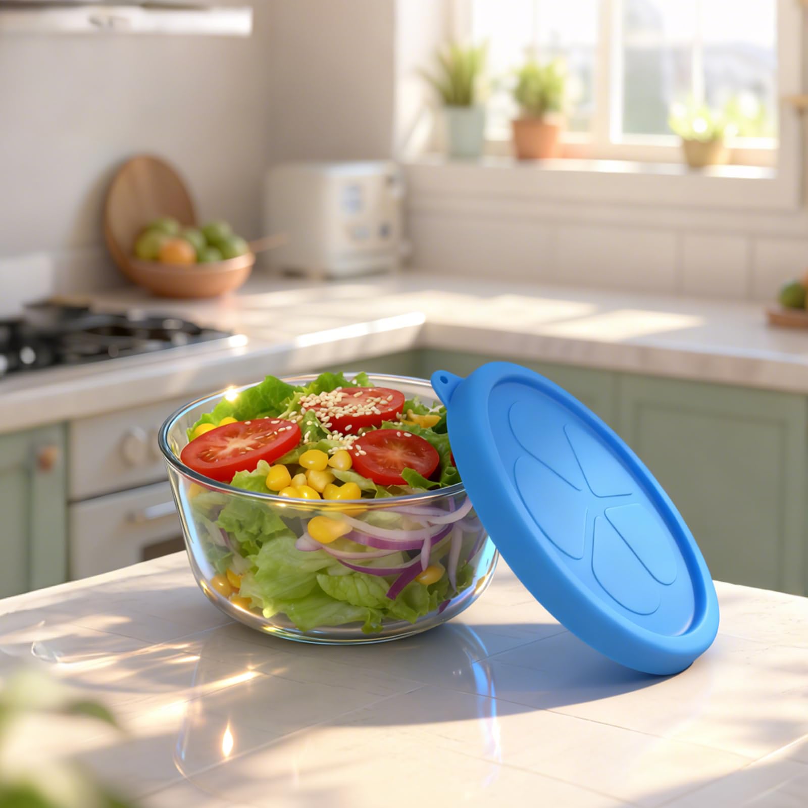 BrillaraSymm durable lid withstands repeated use with 4-cup bowls.