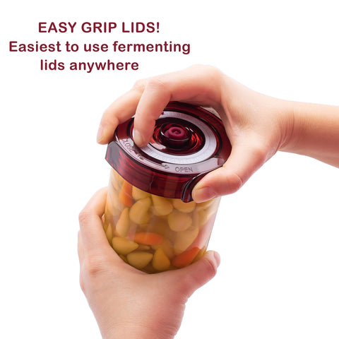 Brillenti BPA-free plastic lid emphasizes safe, durable jar fermentation.