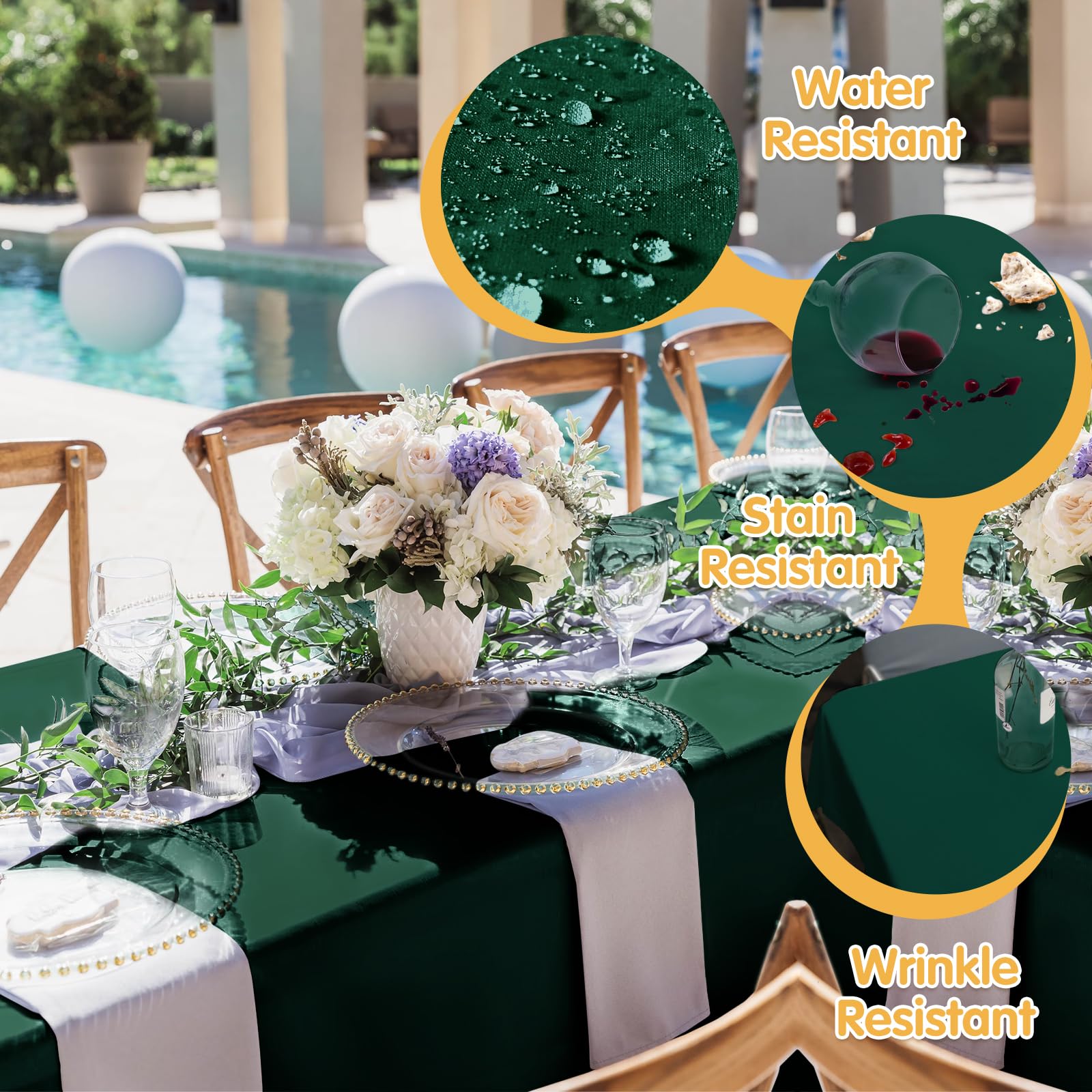 BRILLMAX 6-pack hunter green tablecloth bulk for events