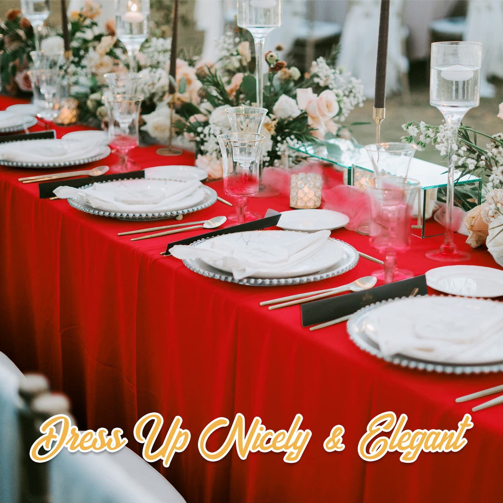 BRILLMAX 60x102-inch tablecloth on a 6-foot table for guests