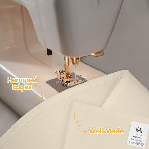 BRILLMAX beige tablecloth with straight hems for a neat edge