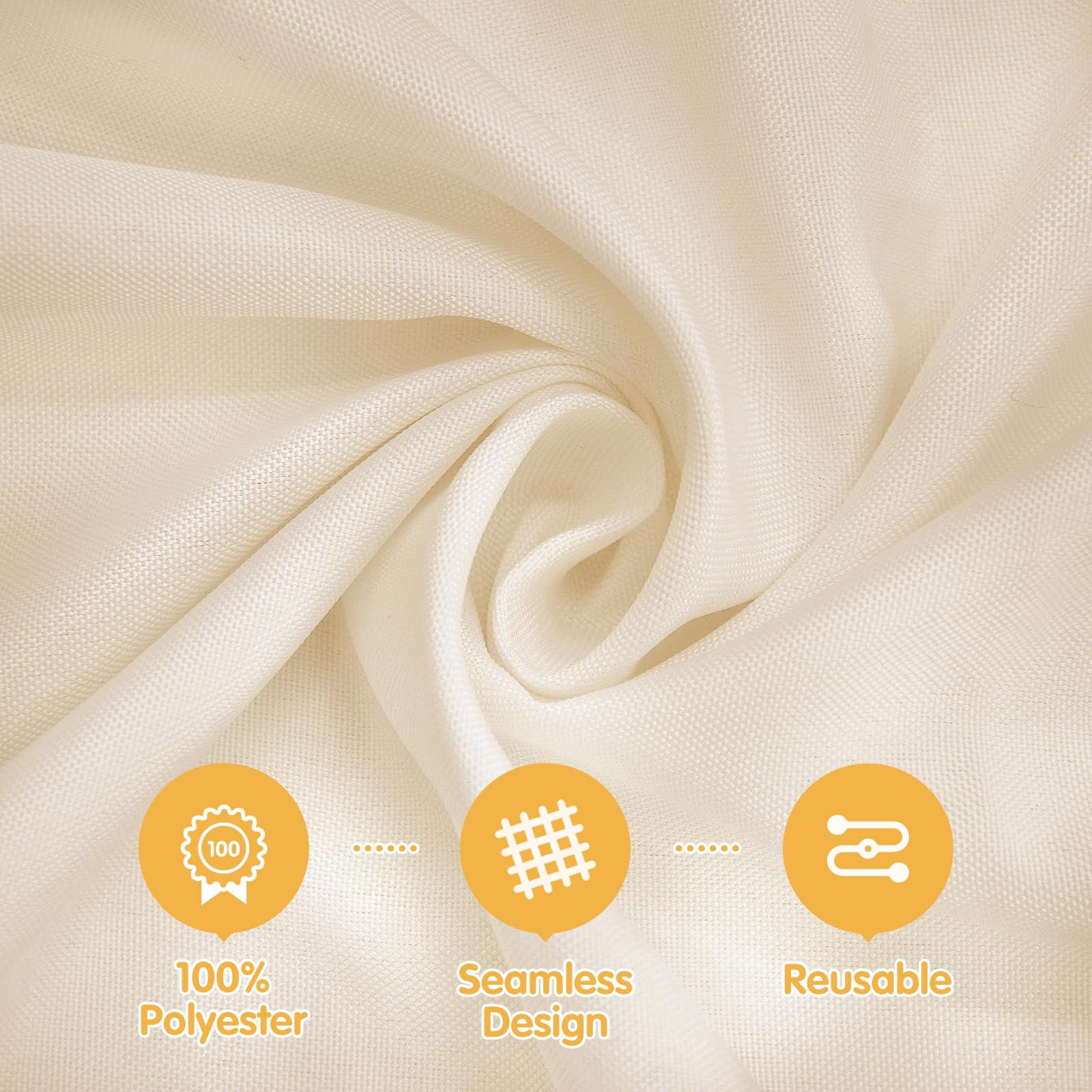 BRILLMAX beige tablecloth in a wedding setting with elegant drape
