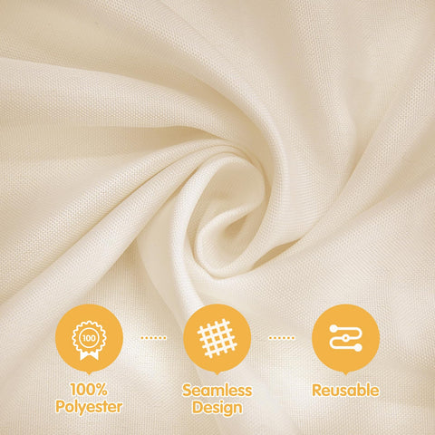 BRILLMAX beige tablecloth in a wedding setting with elegant drape