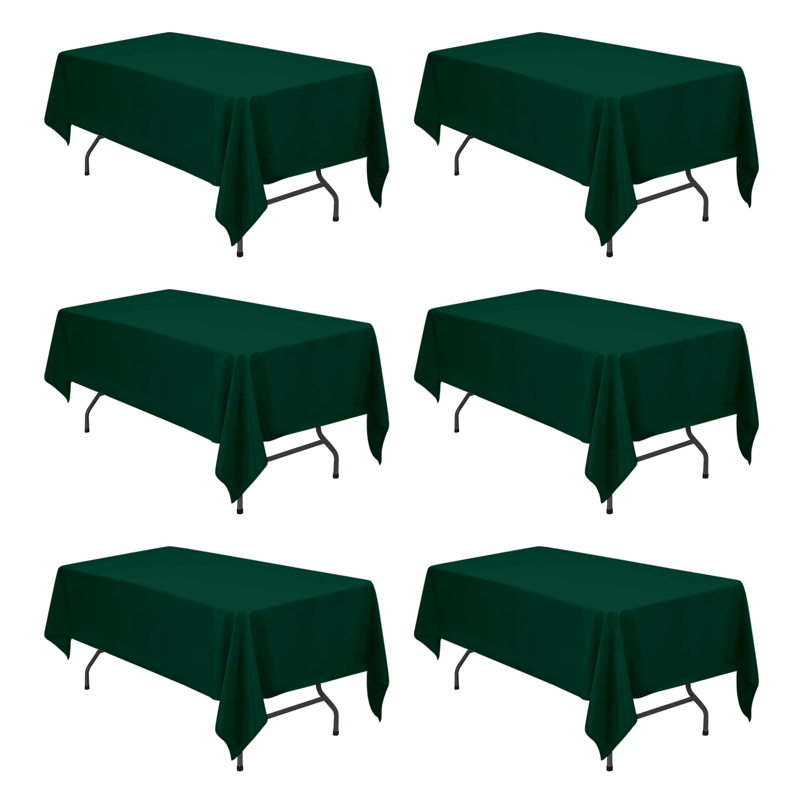BRILLMAX hunter green tablecloth 60x102 on a 6ft rectangle table for a clean setup
