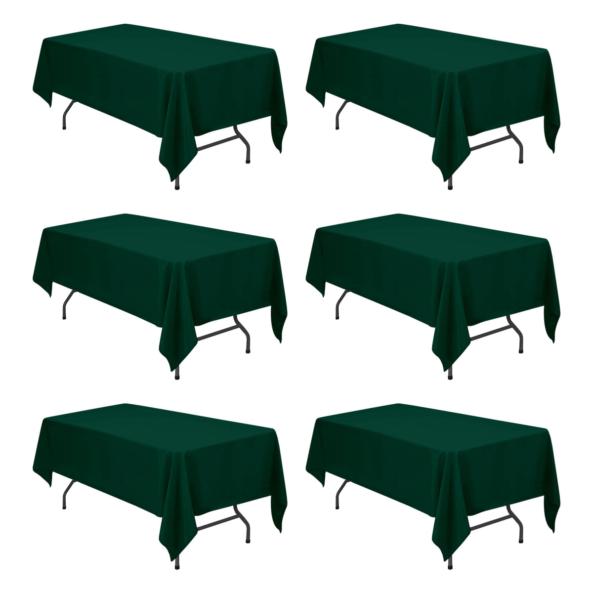 BRILLMAX hunter green tablecloth 60x102 on a 6ft rectangle table for a clean setup