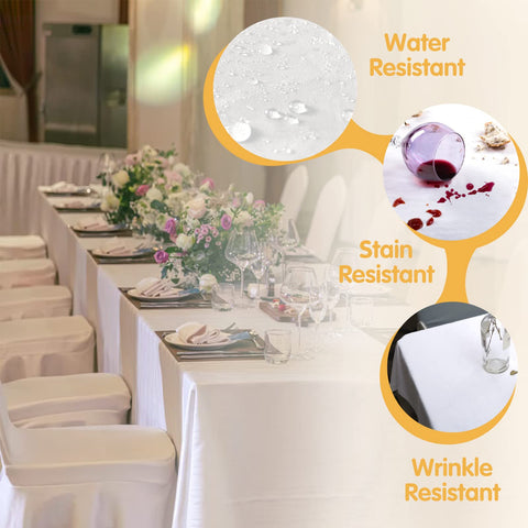 BRILLMAX rectangular white tablecloth 6ft for elegant dining
