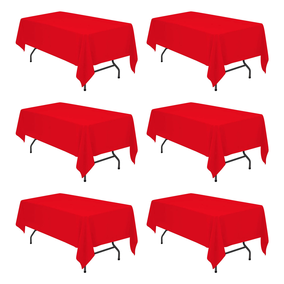 BRILLMAX red tablecloth 60x102 inch draping over a rectangle table for elegant events