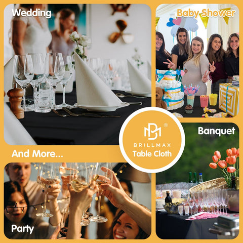BRILLMAX tablecloth bulk pack 6-count meets event planning needs.