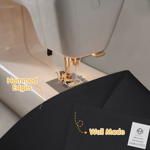 BRILLMAX tablecloth hemmed edges create neat finish and lasting durability.