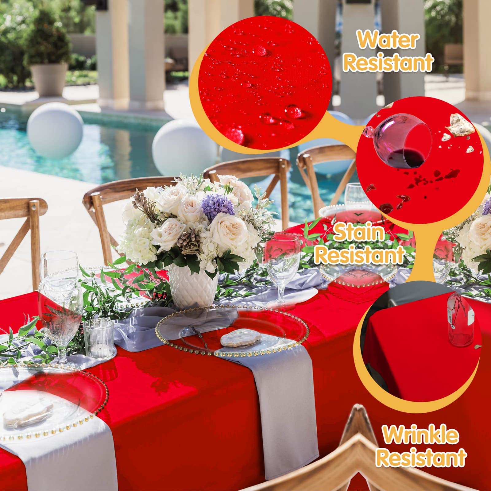 BRILLMAX wedding banquet red tablecloth