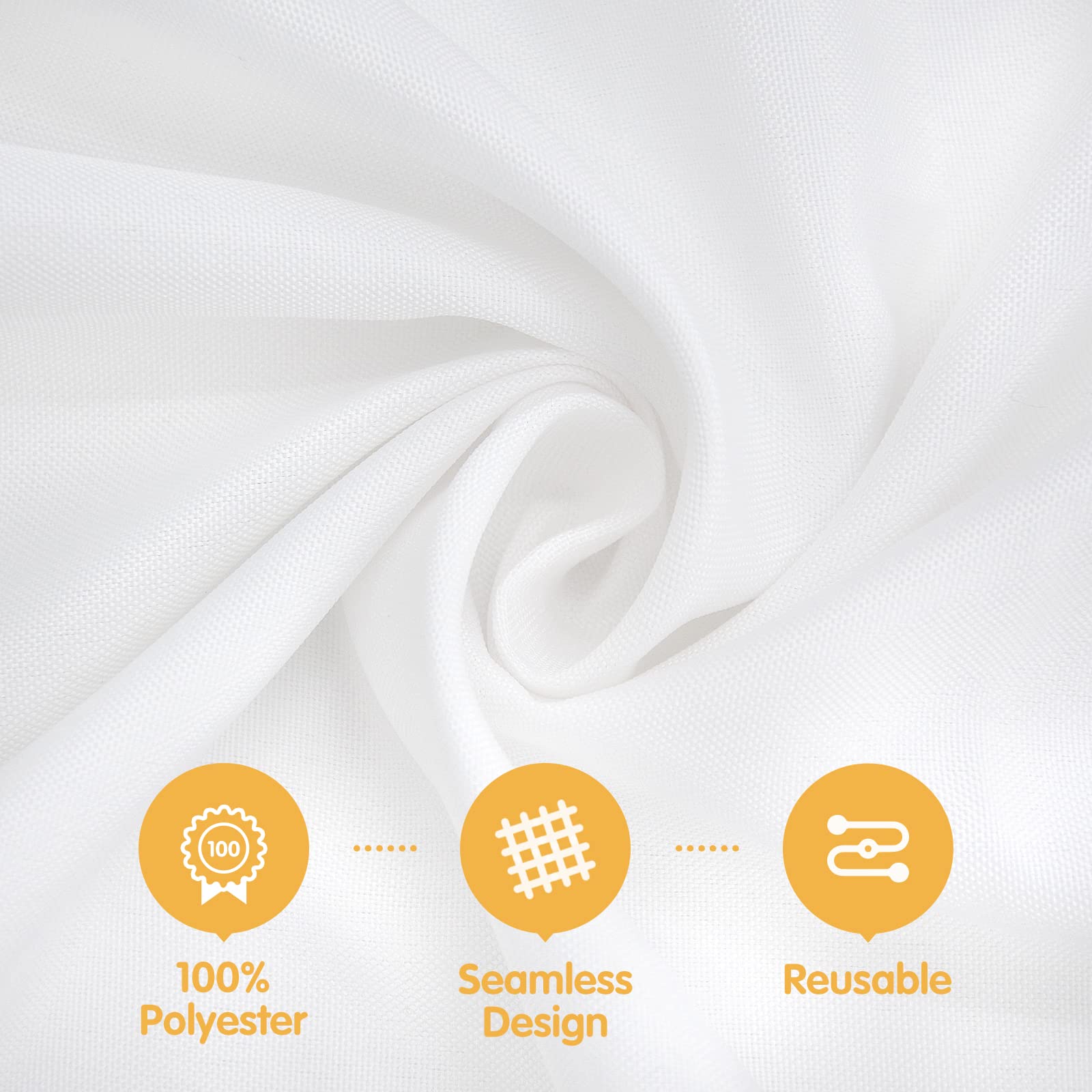 BRILLMAX white tablecloth for 6ft rectangle wedding setup