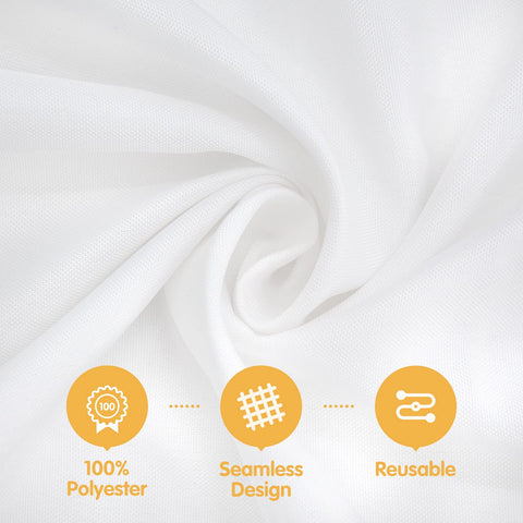 BRILLMAX white tablecloth for 6ft rectangle wedding setup