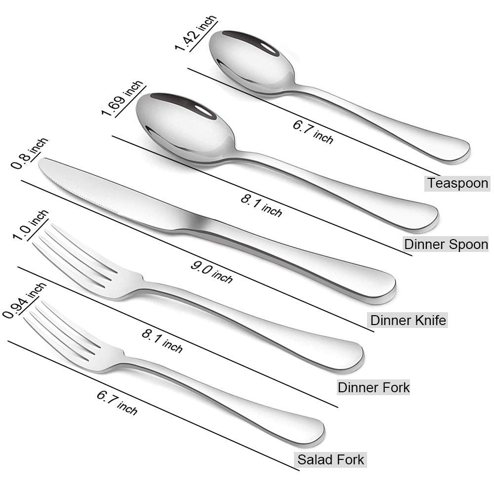 BRIOUT 20-piece flatware collection includes knives, forks, and spoons.