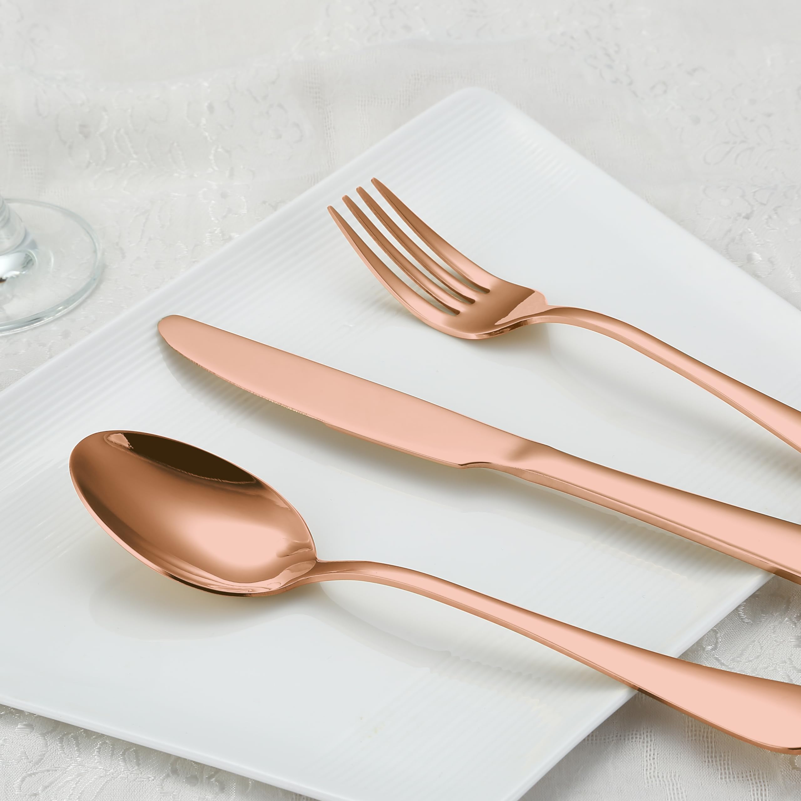 BRIOUT rose gold dinner forks offer sturdy performance for meals