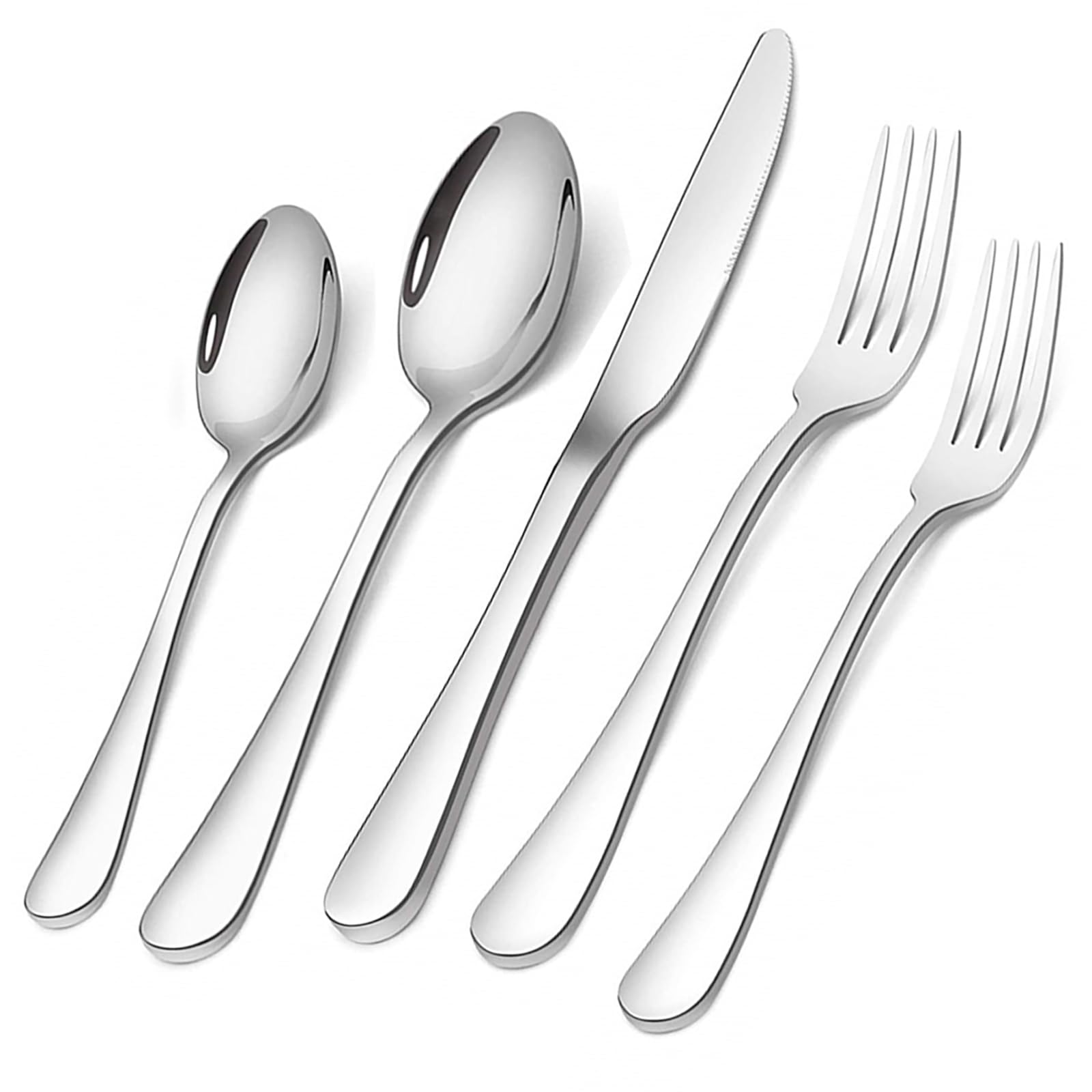 BRIOUT silverware set with mirror polish for 4-person dining.