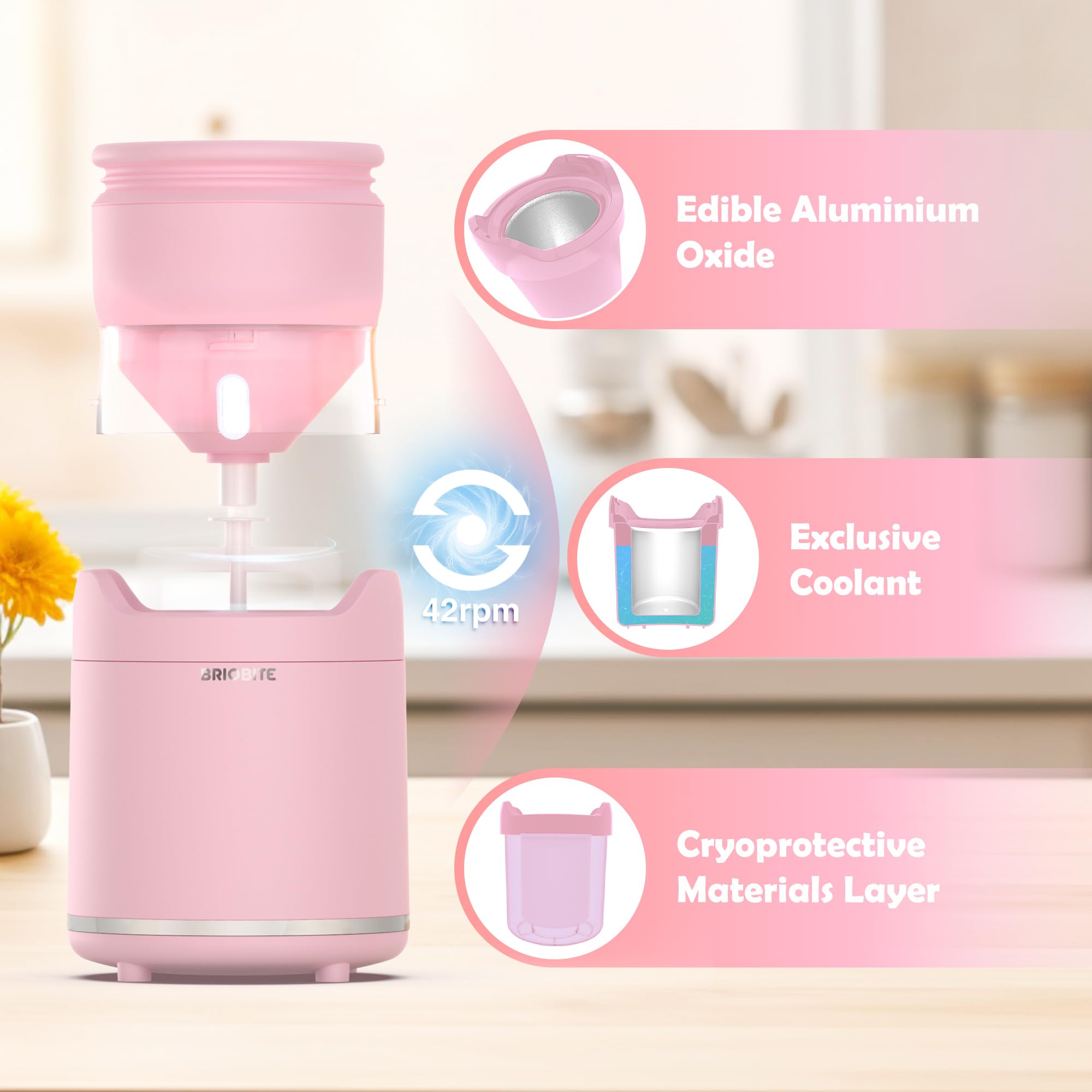 BRIOBITE 1-2 serving setup with cups demonstrates perfect portions.